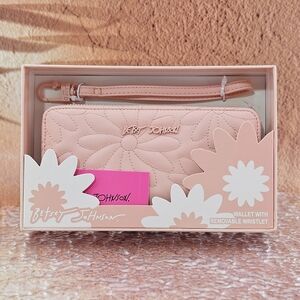 Betsey Johnson Zip Wallet Wristlet Floral Preppy Pastel Summer Spring Minimalist
